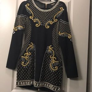 Black embellished dress